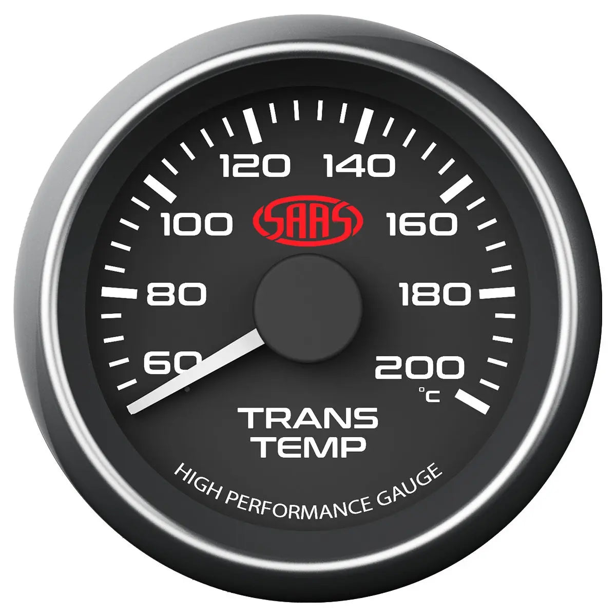 SAAS Trans Oil Temp Gauge 60°-200° 52mm Muscle Series I Black 12V SG-TT52B - view 1