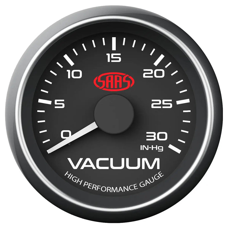 SAAS Vacuum Gauge 0-30inHg 52mm Muscle Series I Black 12V SG-VAC52B - view 1