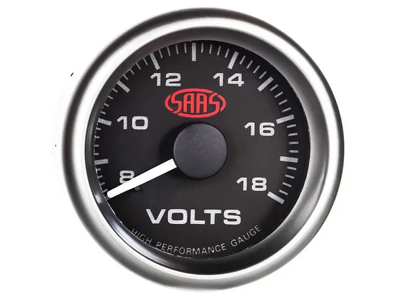 SAAS Volt Gauge 8v-18v 52mm Muscle Series I Black 12V SG-VLT52B - view 3