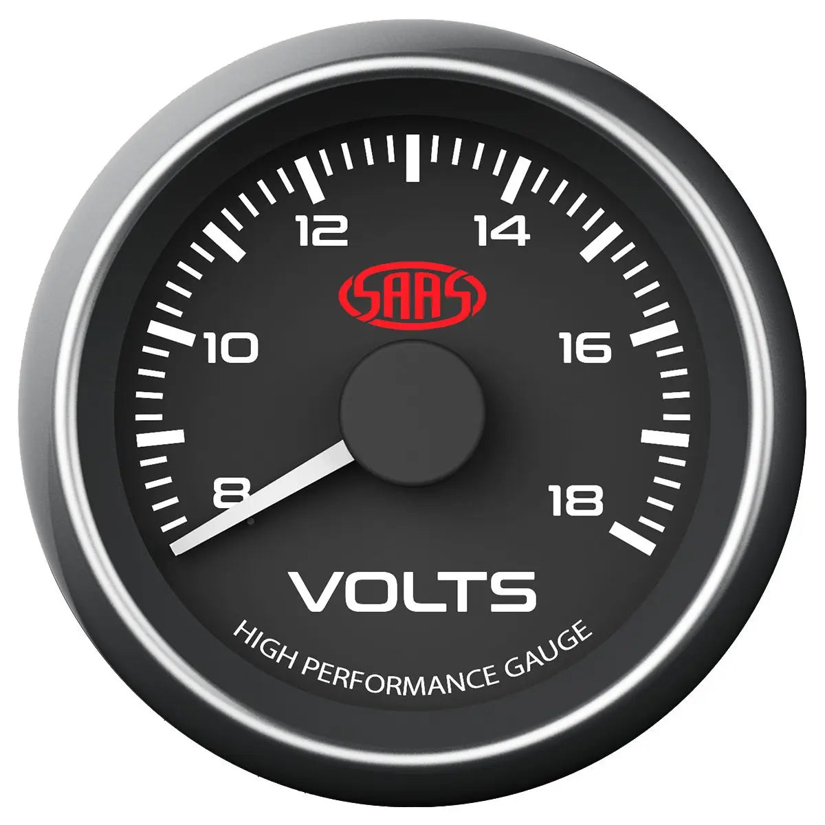 SAAS Volt Gauge 8v-18v 52mm Muscle Series I Black 12V SG-VLT52B - view 1