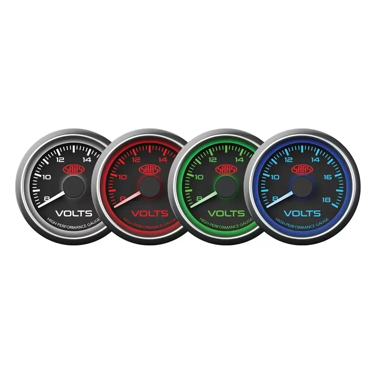 SAAS Volt Gauge 8v-18v 52mm Muscle Series I Black 12V SG-VLT52B - view 4