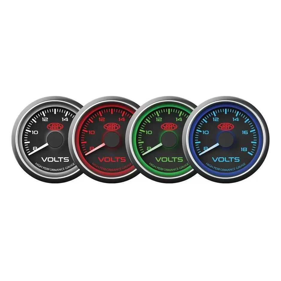 SAAS Volt Gauge 8v-18v 52mm Muscle Series I Black 12V SG-VLT52B - view 4