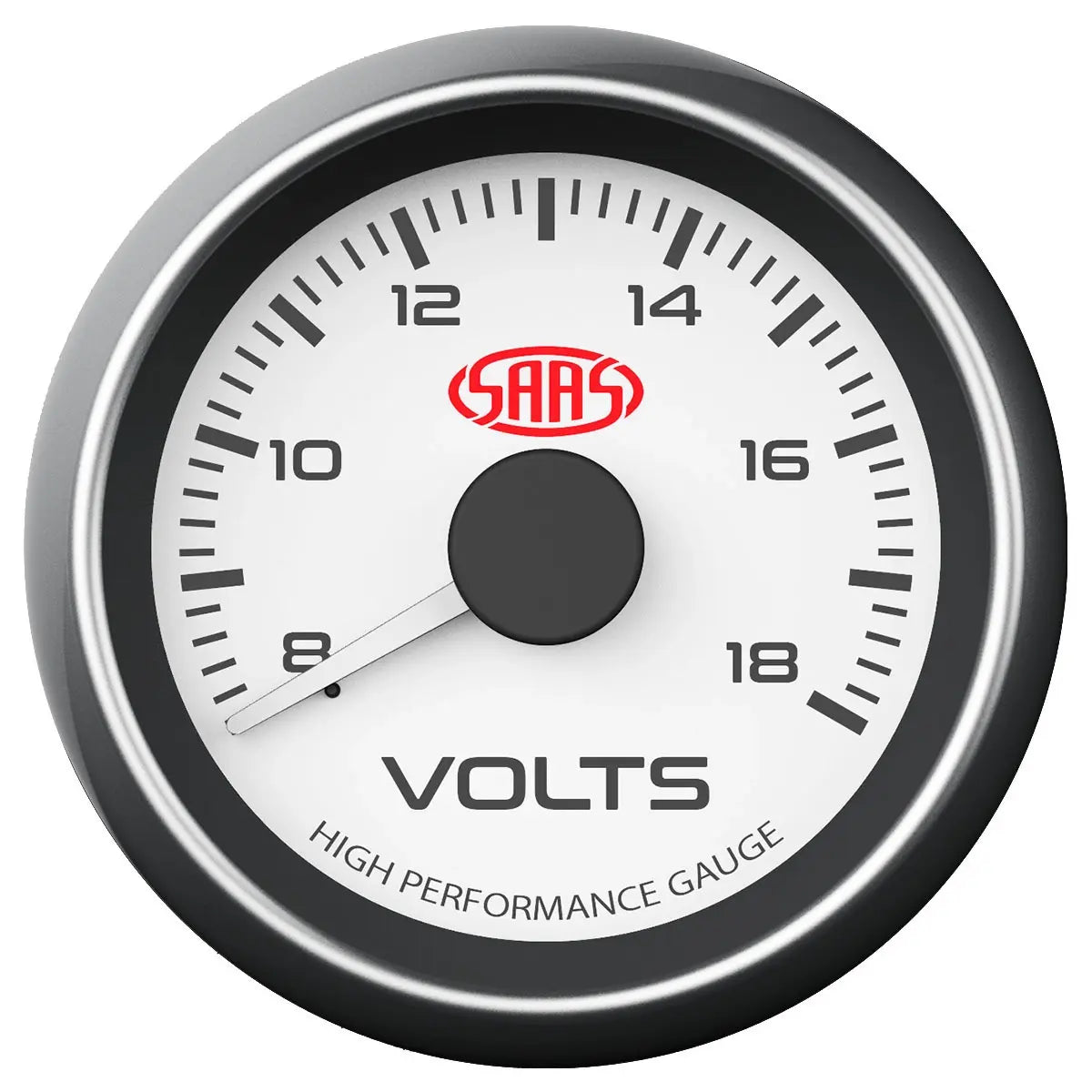 SAAS Volt Gauge 8v-18v 52mm Muscle Series I White 12V SG-VLT52W - view 1