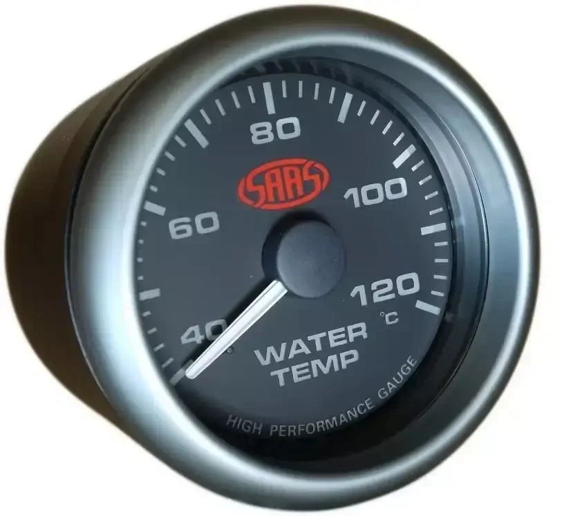 SAAS Water Temp Gauge 40°-120° 2 5/8 inch Muscle Series I Black 12V SG-WT258B - view 1