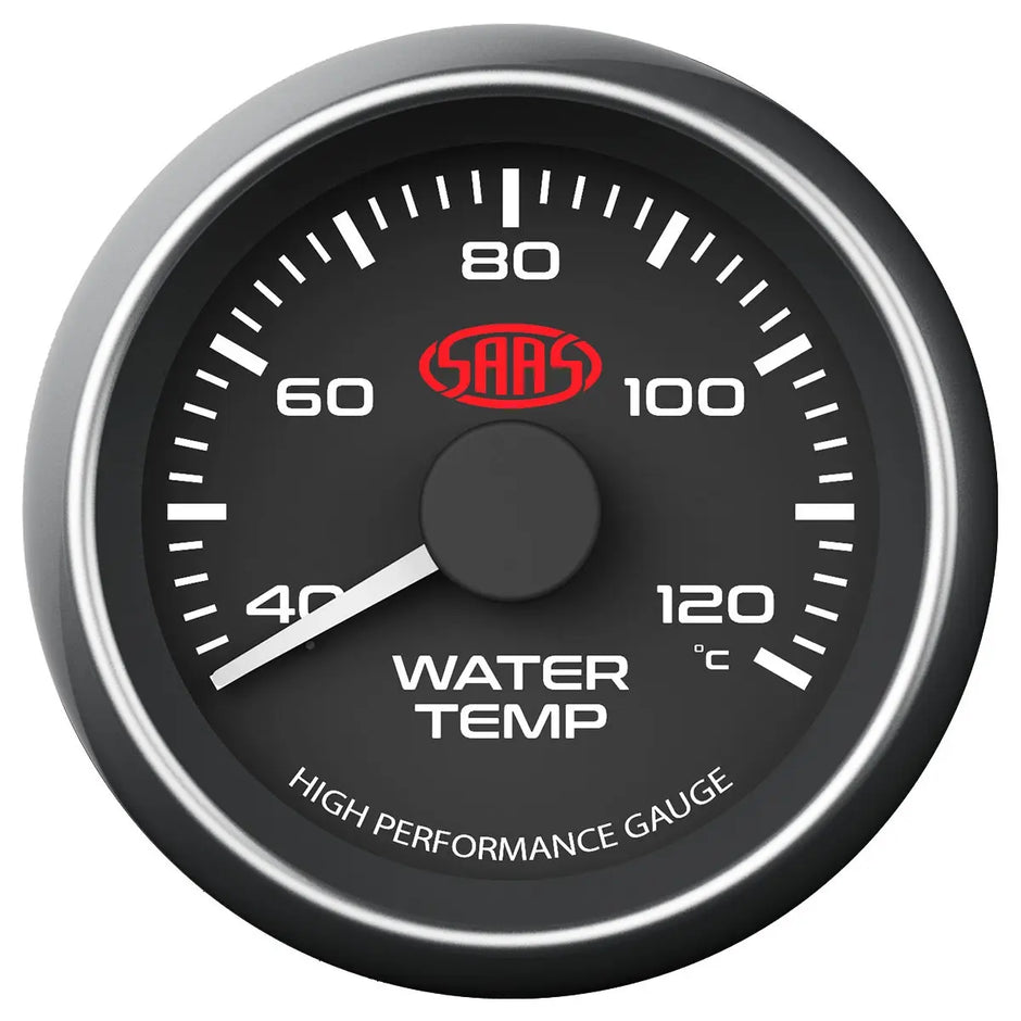 SAAS Water Temp Gauge 40°-120° 52mm Muscle Series I Black 12V SG-WT52B - view 1