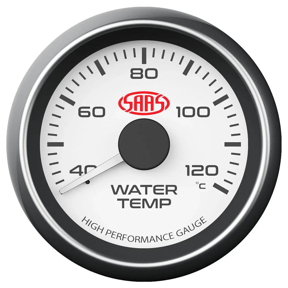 SAAS Water Temp Gauge 40°-120° 52mm Muscle Series I White 12V SG-WT52W - view 1