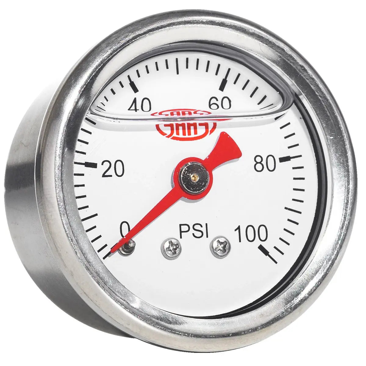 SAAS Fuel Press Gauge 100 Psi Liquid Filled 41mm White SG100W - view 2