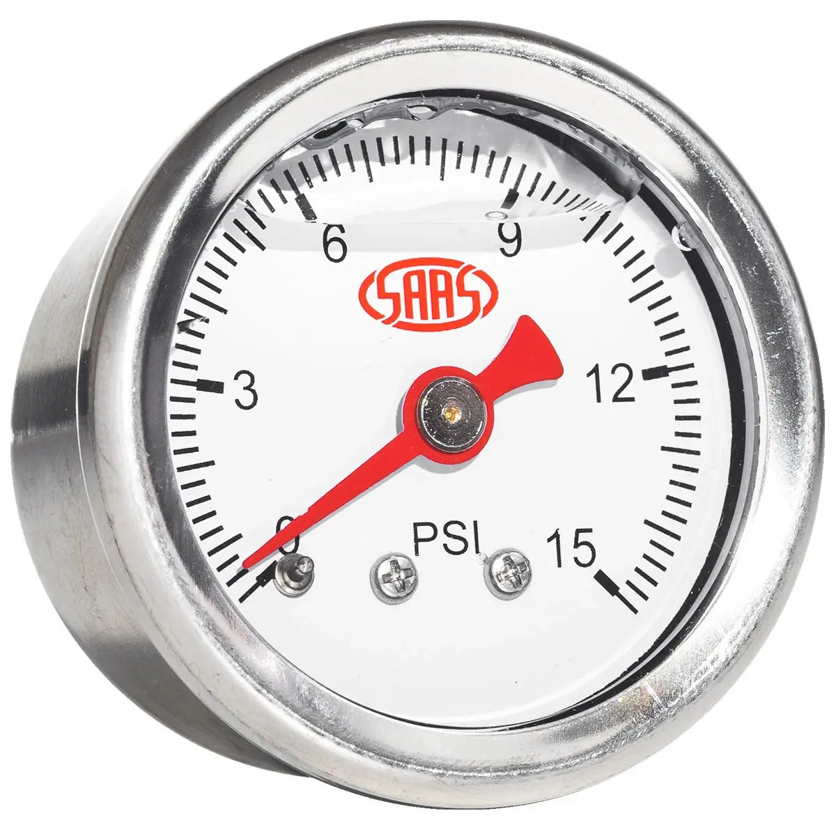 SAAS Fuel Press Gauge 15 Psi Liquid Filled 41mm White SG15W - view 2