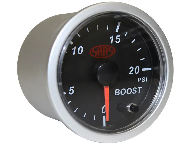 SAAS Boost Gauge Diesel 0-20 psi 52mm Street Series Black 12V SG21212 - view 3