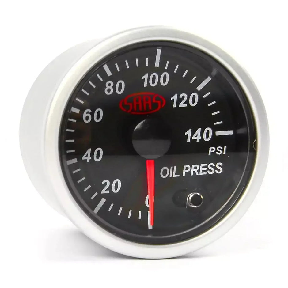 SAAS Oil Press Gauge 0-140psi 52mm Street Series Black 12V SG21230 - view 1