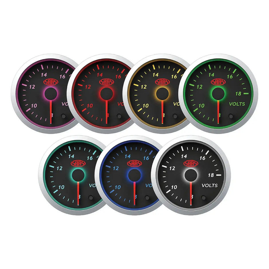 SAAS Volt Gauge 8v-18v 52mm Street Series Black 12V SG21250 - view 2