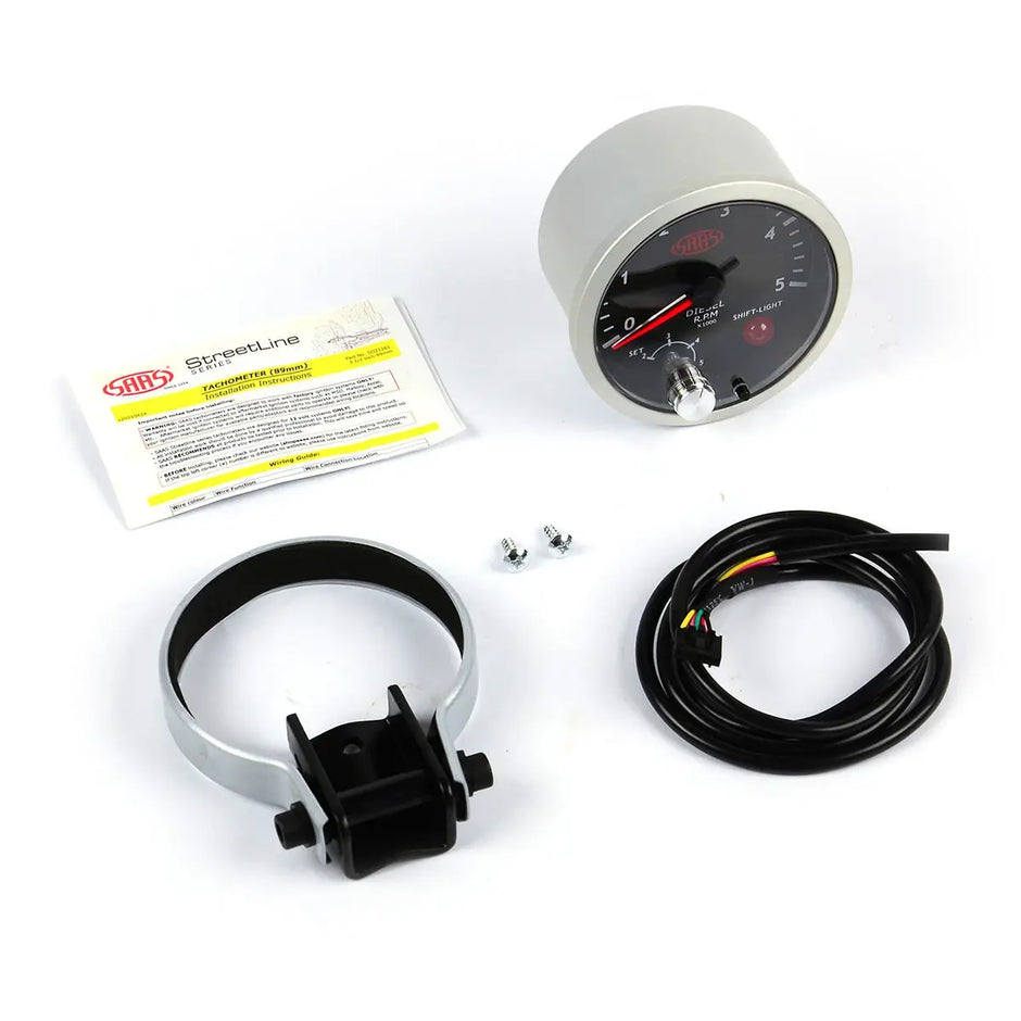 SAAS Tachometer Diesel 0-5K Shiftlight 80mm (3 1/8