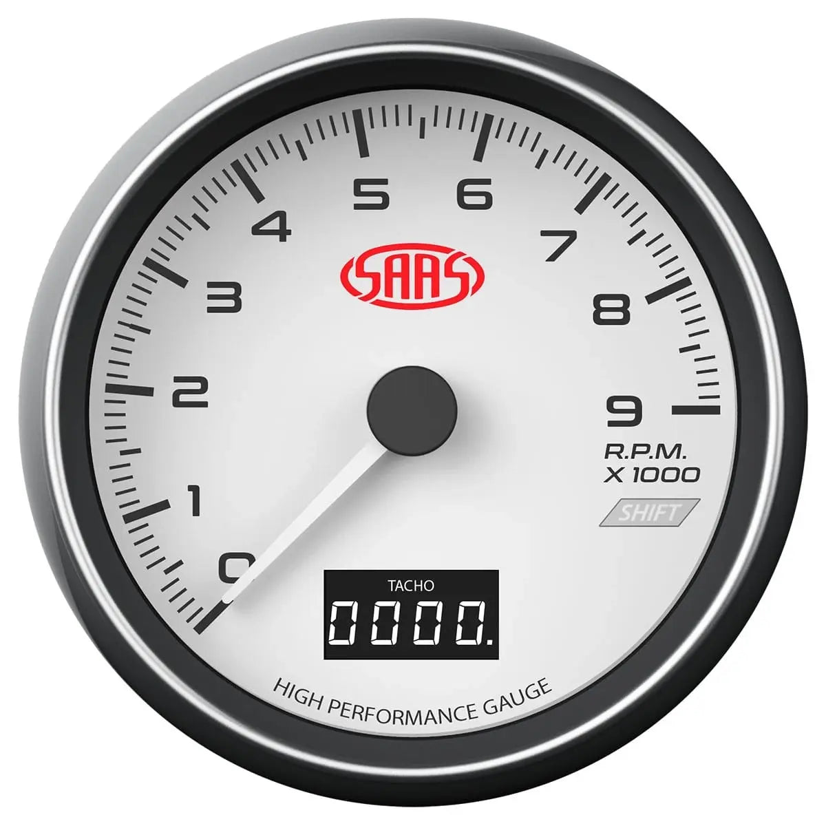 SAAS Tachometer 0-9K Shiftlite 80mm (3 1/8