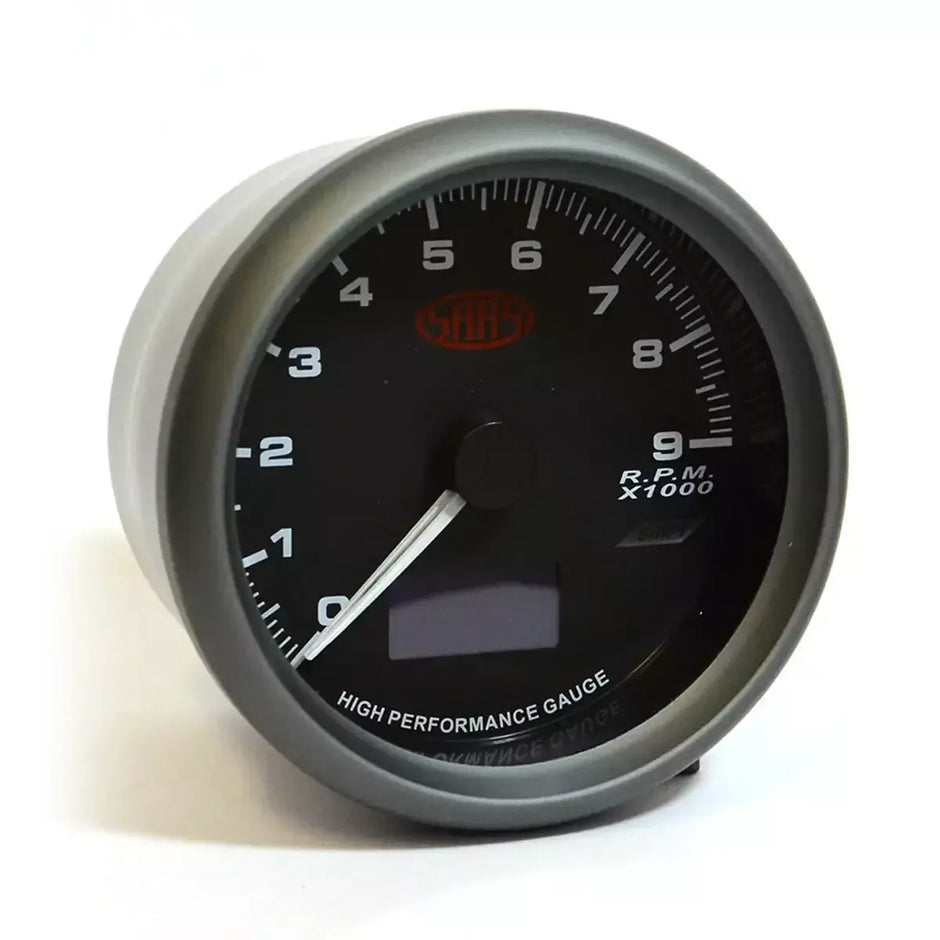 SAAS Tachometer 0-9K Shiftlite 80mm (3 1/8") In Dash Muscle Series I Black 12V SG31642 - view 1