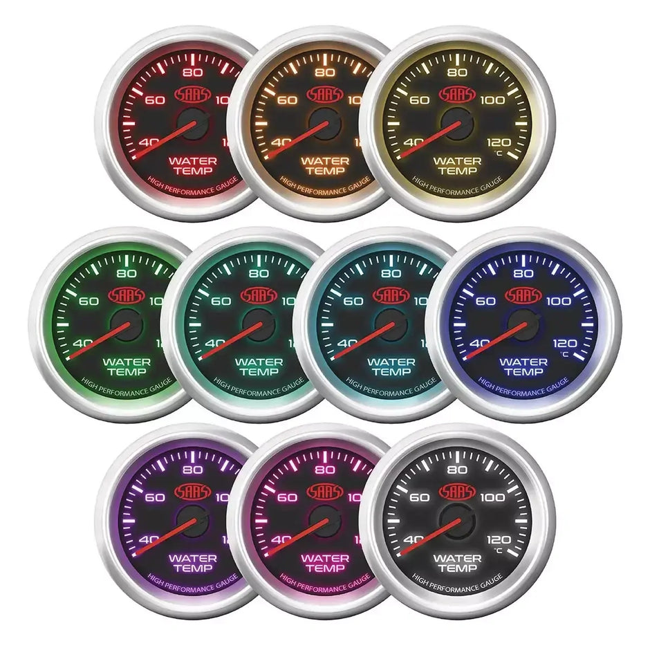 SAAS Water Temp Gauge 40°-120° 52mm Muscle Series 3 Black 12V SG32220 - view 5