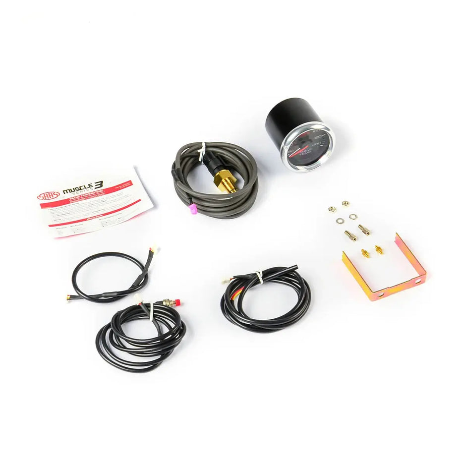 SAAS Trans Temp Gauge 60°-200° 52mm Muscle Series 3 Black 12V SG32222 - view 4