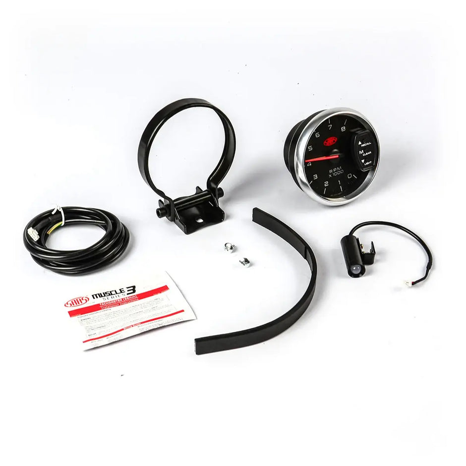 SAAS Tachometer 0-8K Shiftlite 3 3/4