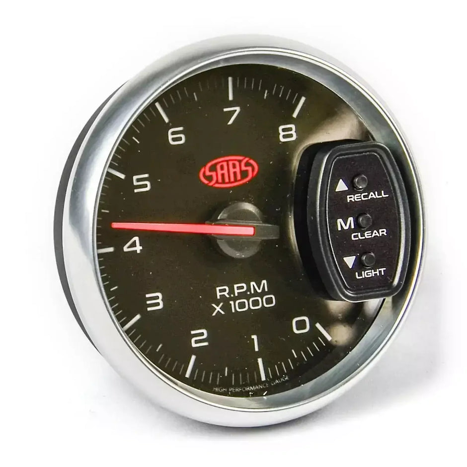 SAAS Tachometer 0-8K Shiftlite 3 3/4" 95mm Muscle Series 3 Black 12V SG32612 - view 1