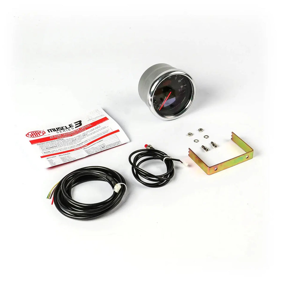 SAAS Tachometer 0-9K Shiftlite 80mm (3 1/8