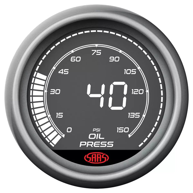 SAAS Oil Pressure Gauge 0-150 psi 52mm Muscle Digital Series 12V SG41230 - view 2