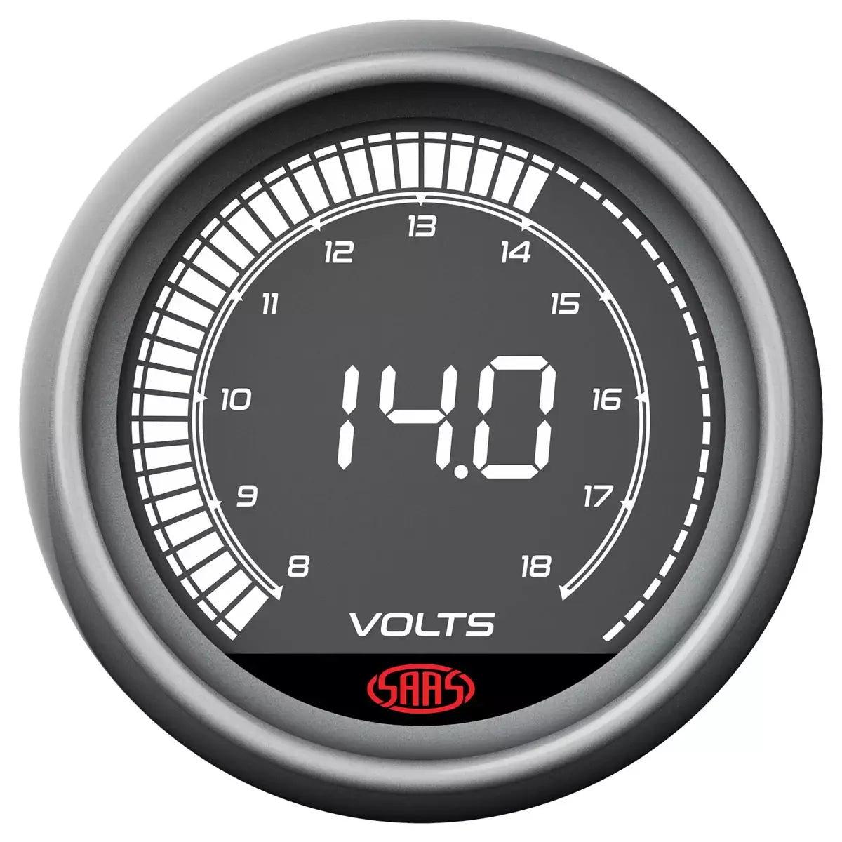 SAAS Volt Gauge 8v-18v 52mm Muscle Digital Series 12V SG41250 - view 2