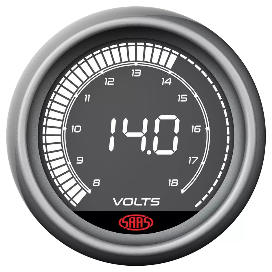 SAAS Volt Gauge 8v-18v 52mm Muscle Digital Series 12V SG41250 - view 2