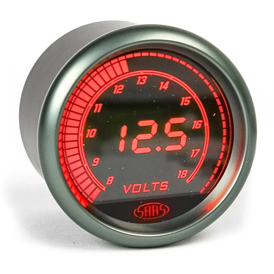 SAAS Volt Gauge 8v-18v 52mm Muscle Digital Series 12V SG41250 - view 3