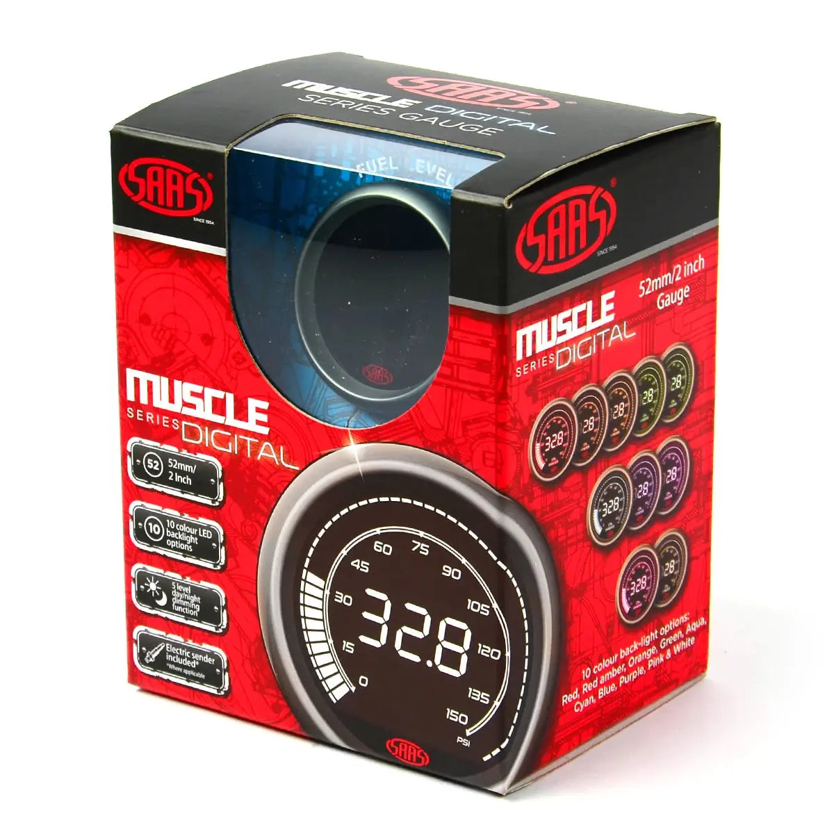 SAAS Fuel Level Gauge 52mm Muscle Digital Series 12V SG41290 - view 7