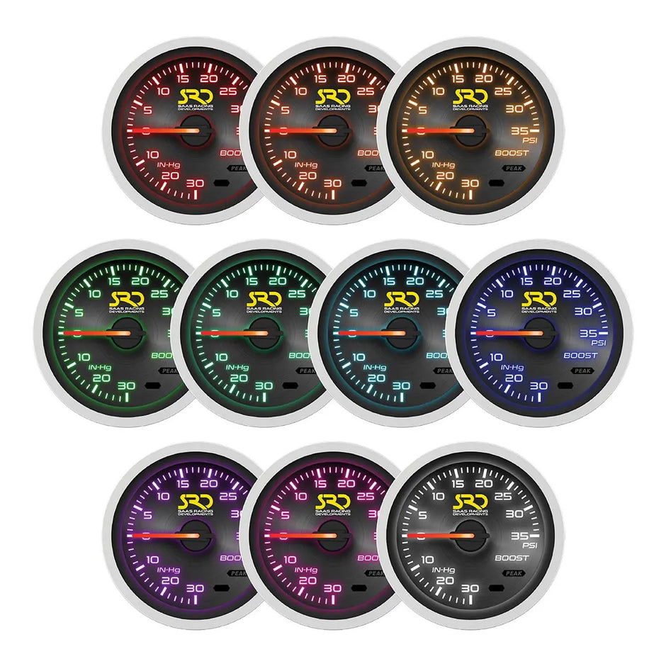 SAAS Boost Gauge - 30inHg-35psi 52mm SRD Series 12V SG51211 - view 2