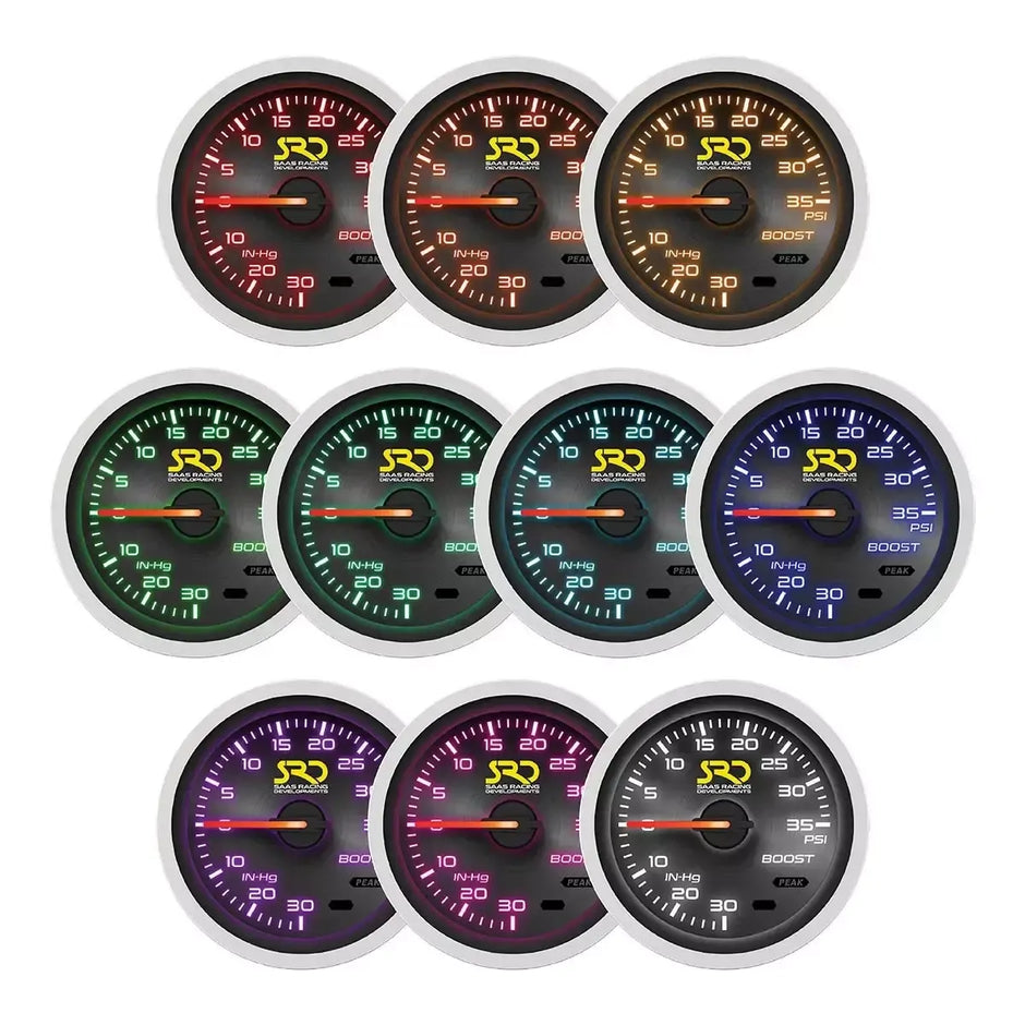 SAAS Boost Gauge - 30inHg-35psi 52mm SRD Series 12V SG51211 - view 5