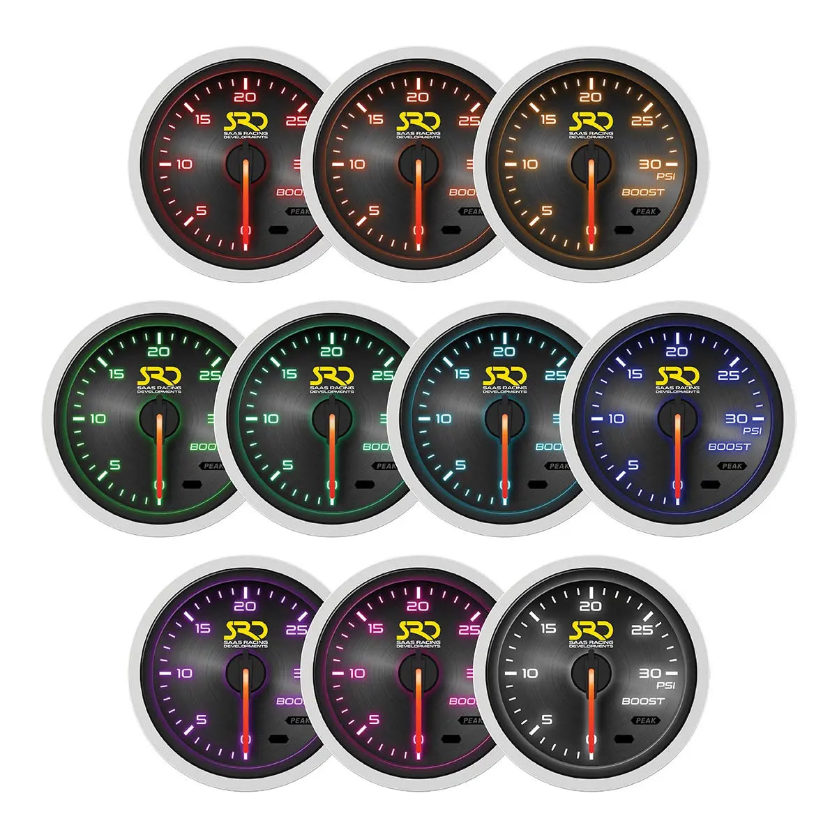 SAAS Boost Gauge Diesel 0-30psi 52mm SRD Series 12V SG51213 - view 2