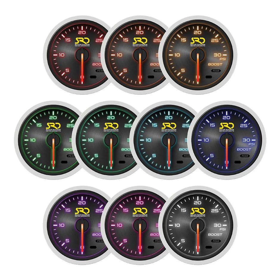 SAAS Boost Gauge Diesel 0-30psi 52mm SRD Series 12V SG51213 - view 2