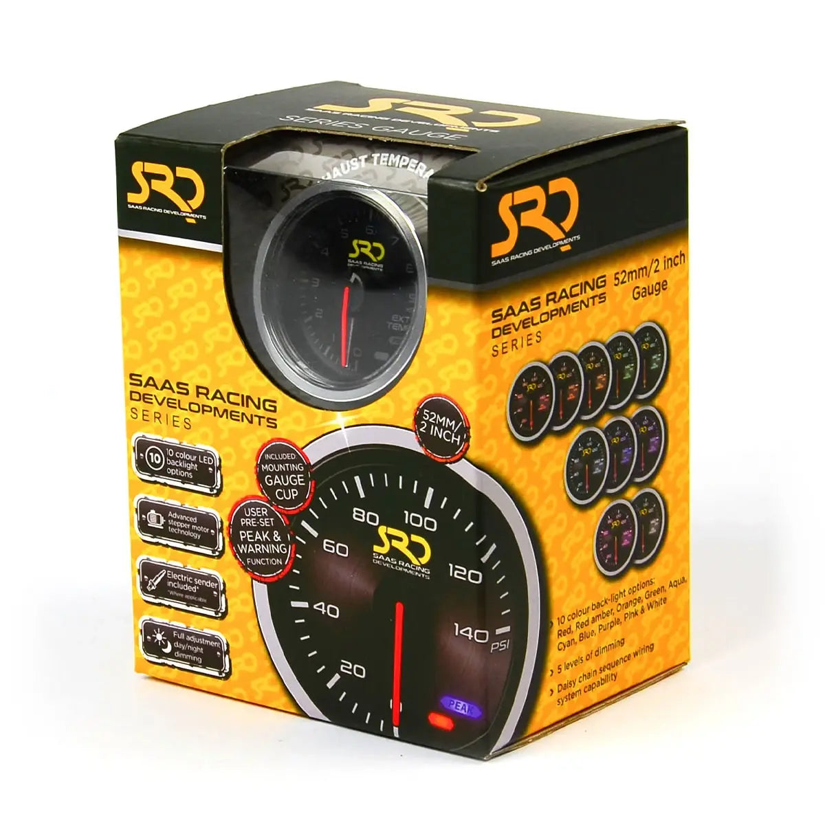 SAAS Exhaust Temp Gauge 0°-900° 52mm SRD Series 12V SG51240 - view 6
