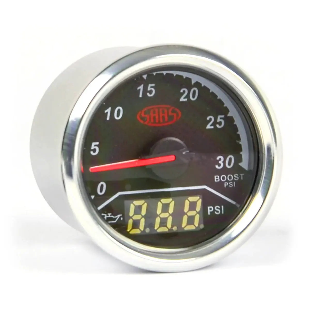 SAAS Dual Gauge Boost 0-30 Psi/Oil Pressure 140 Psi Trax Series 12V SG611230 - view 3