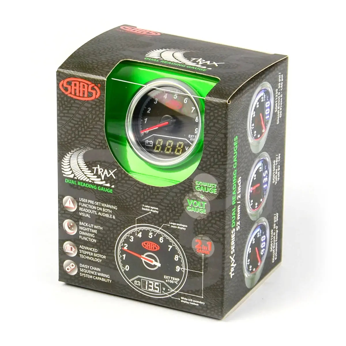 SAAS Dual Gauge Exhaust Temp 0°-900°/Volt 8v-18v Analogue/Digital Trax Series 12V SG614050 - view 7