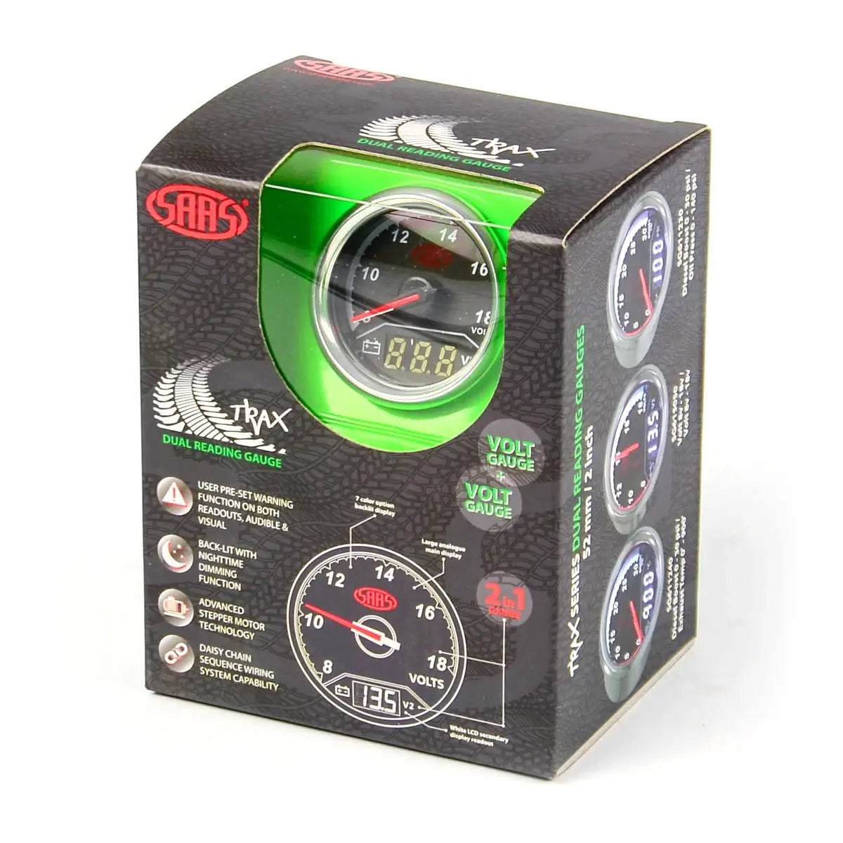 SAAS Dual Gauge Volt 8v-18v/Volt 8v-18v Analogue/Digital Trax Series 12V SG615050 - view 7