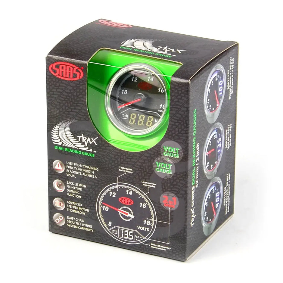SAAS Dual Gauge Volt 8v-18v/Volt 8v-18v Analogue/Digital Trax Series 12V SG615050 - view 7