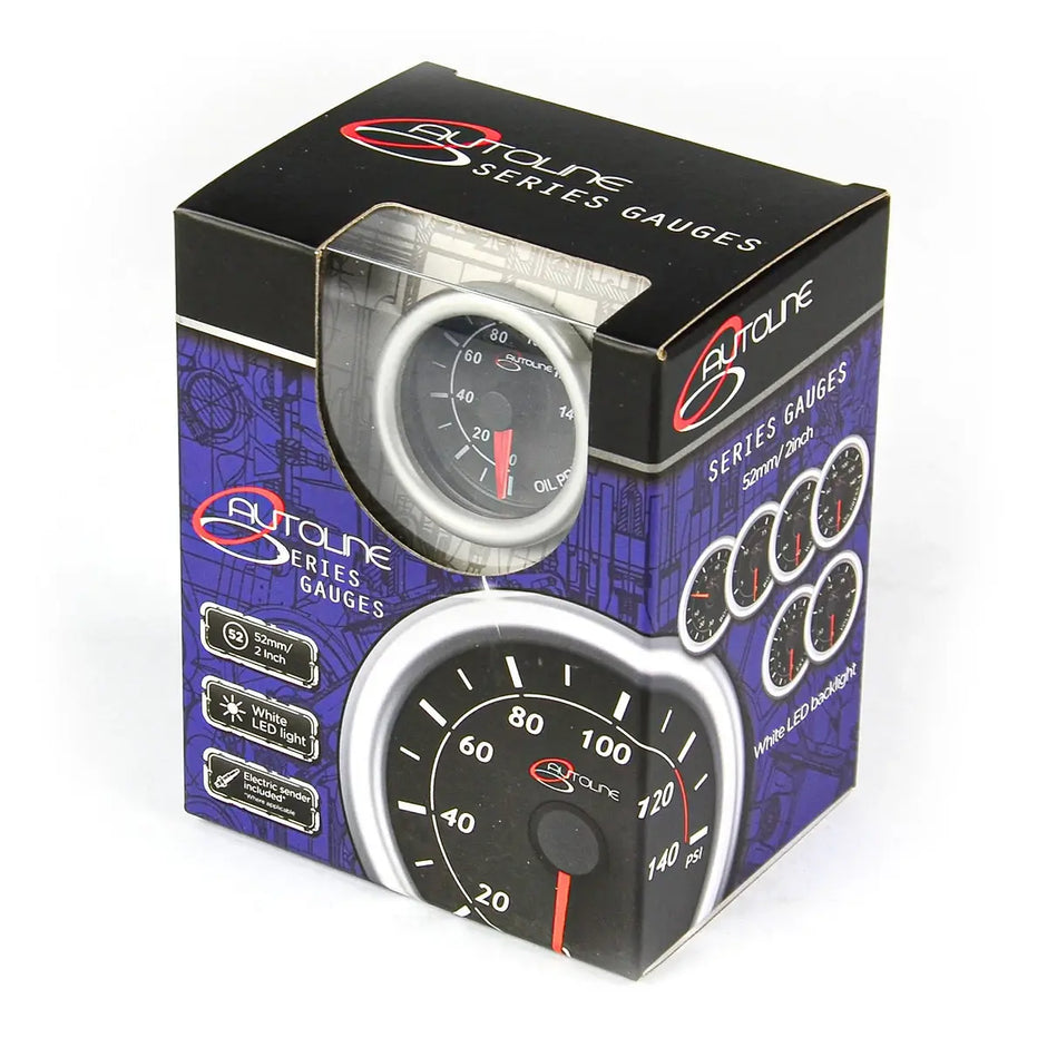 SAAS Oil Press Gauge 0-140psi 52mm Autoline Series Black 12V SG71230 - view 4