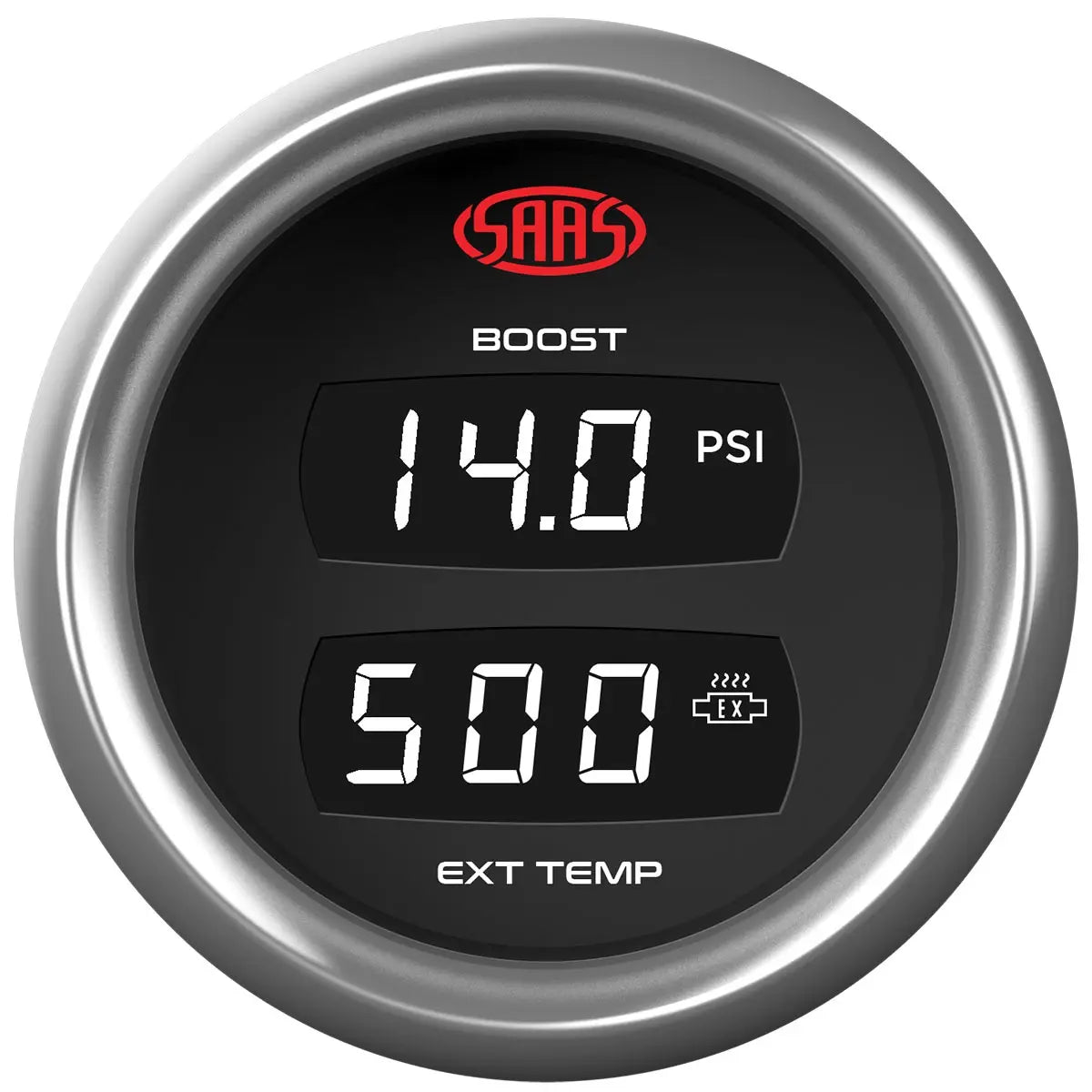 SAAS Dual Digital Gauge Boost 0-30 Psi / Exhaust Temp 0°-900° Trax 12V SG911240 - view 1