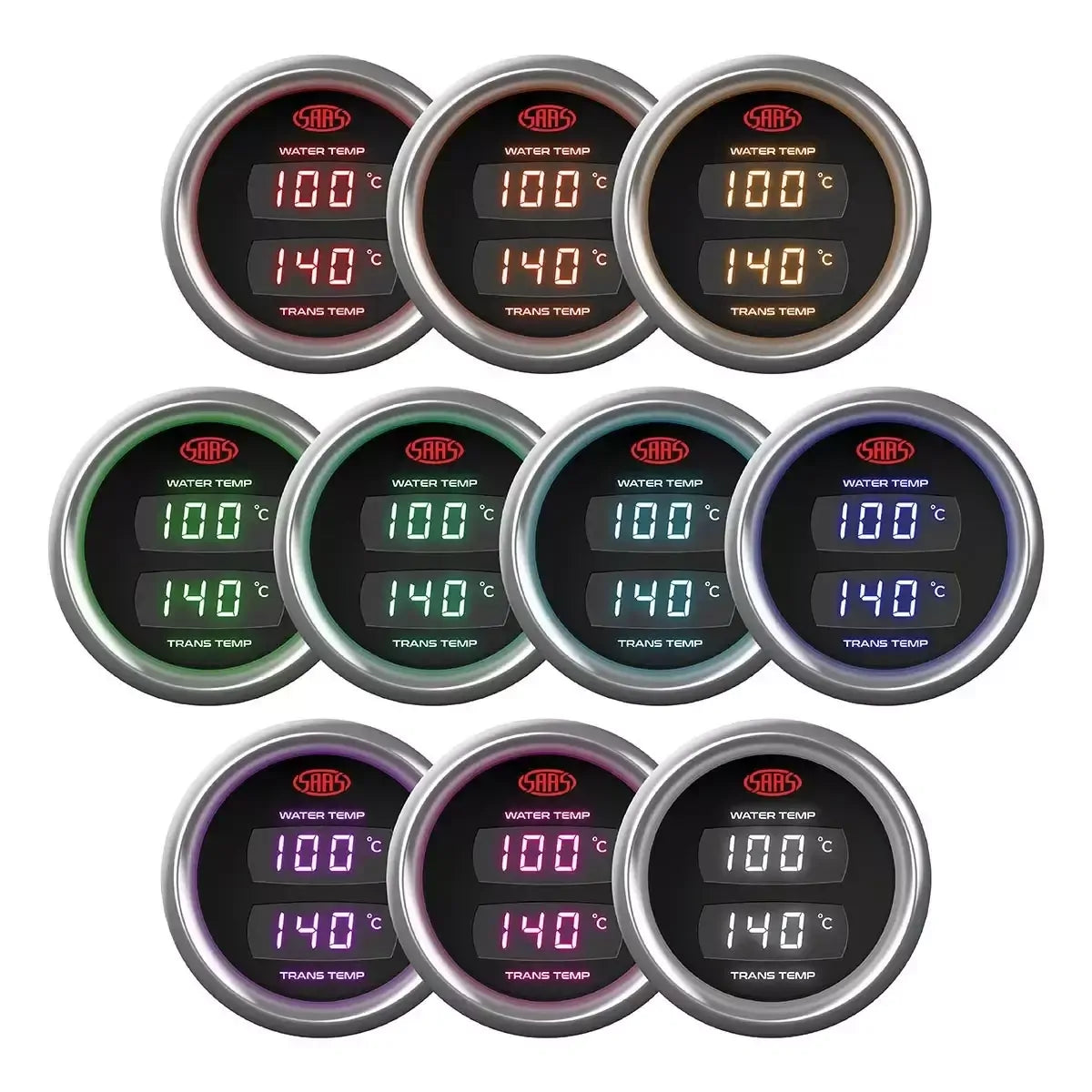 SAAS Dual Digital Gauge Water Temp 40°-120° / Trans Temp 60°-200° 12V SG912022 - view 5