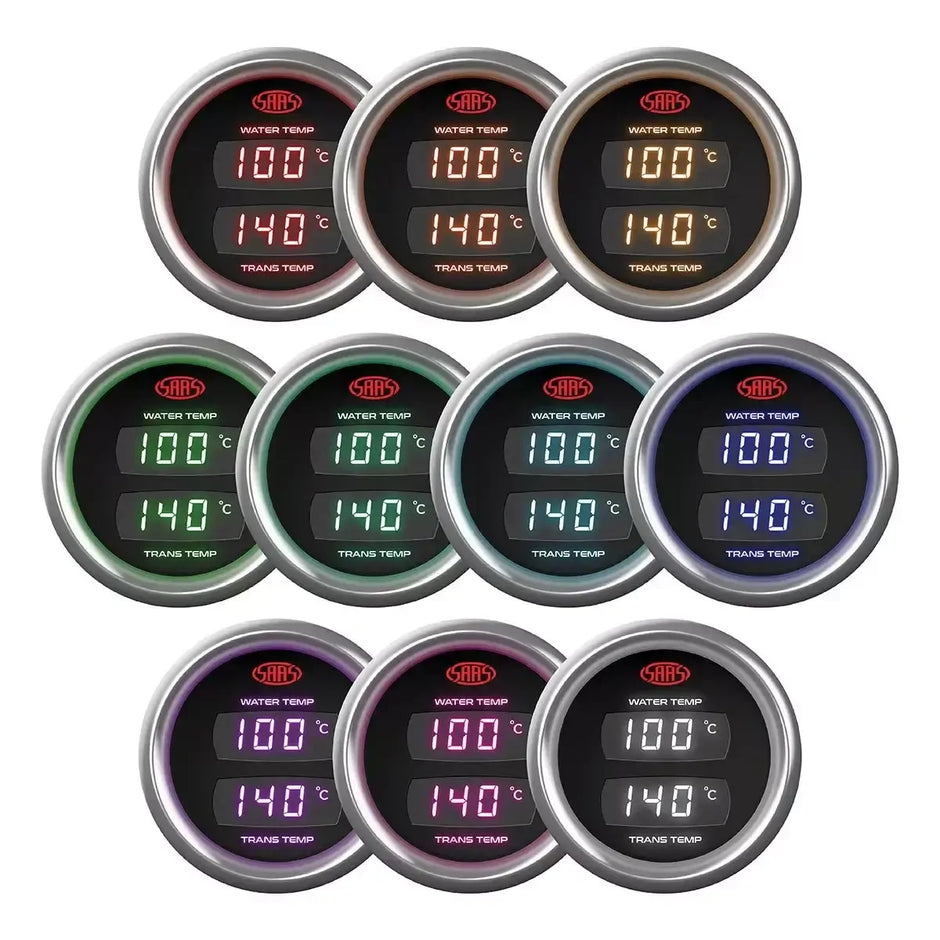 SAAS Dual Digital Gauge Water Temp 40°-120° / Trans Temp 60°-200° 12V SG912022 - view 5