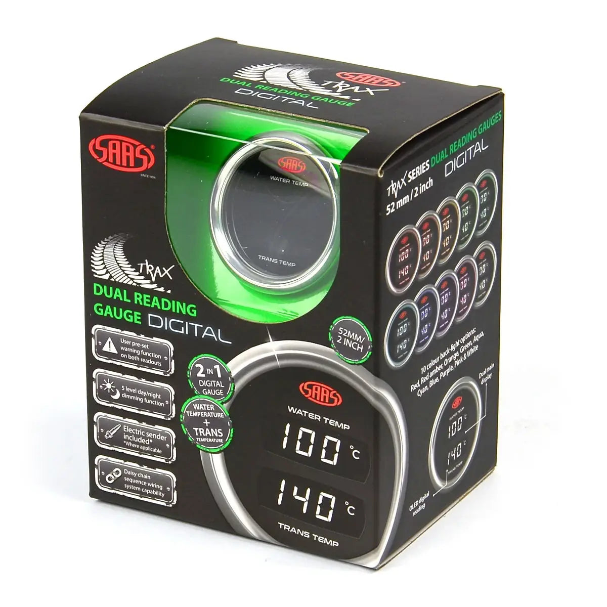 SAAS Dual Digital Gauge Water Temp 40°-120° / Trans Temp 60°-200° 12V SG912022 - view 6