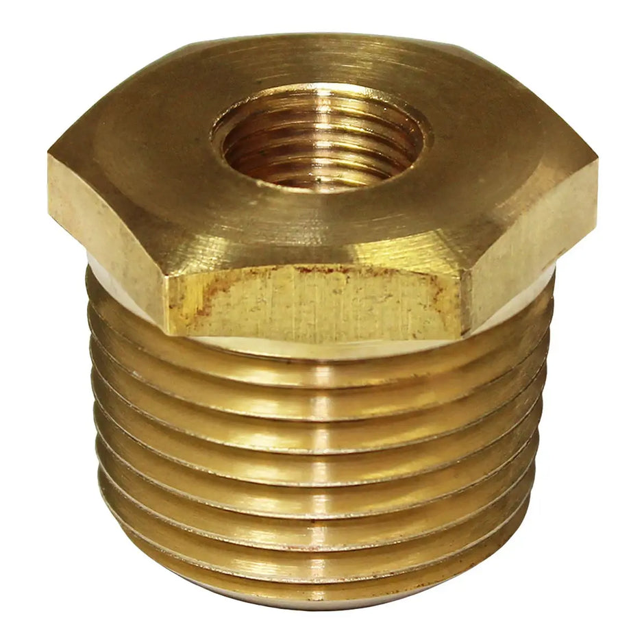 SAAS Gauge Bush Brass Adaptor 1/2-14 NPT to 1/8-27 NPT SGA-320053 - view 1