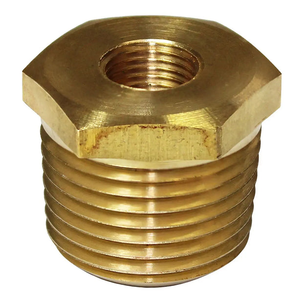 SAAS Gauge Bush Brass Adaptor 1/2-14 NPT to 1/8-27 NPT SGA-320053 - view 1