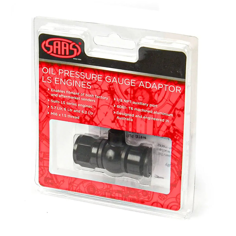 SAAS LS Engine Oil Pressure Adaptor M16 X 1.5 Black SGA1002 - view 3