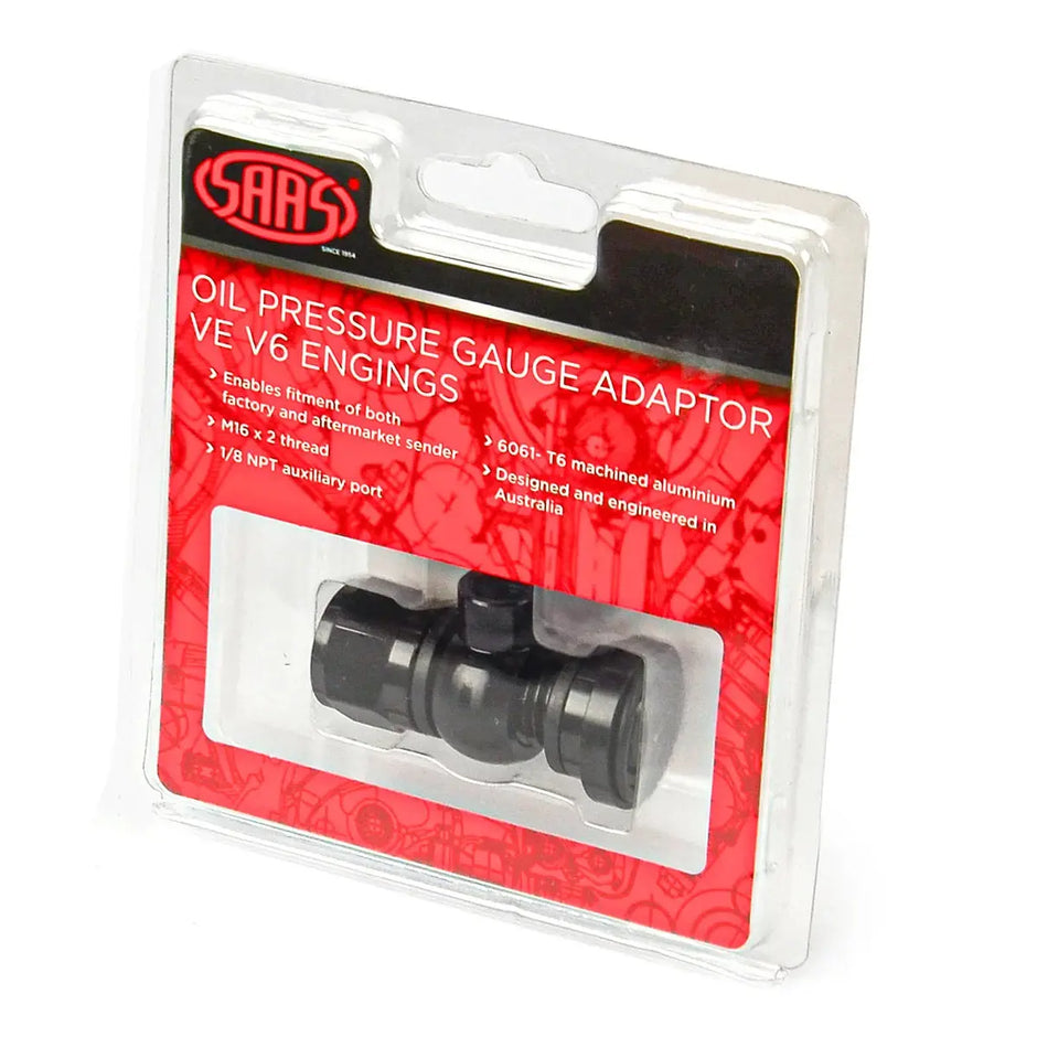 SAAS VE Series II V6 Oil Pressure Adaptor M16 X 2 Black SGA1006 - view 3