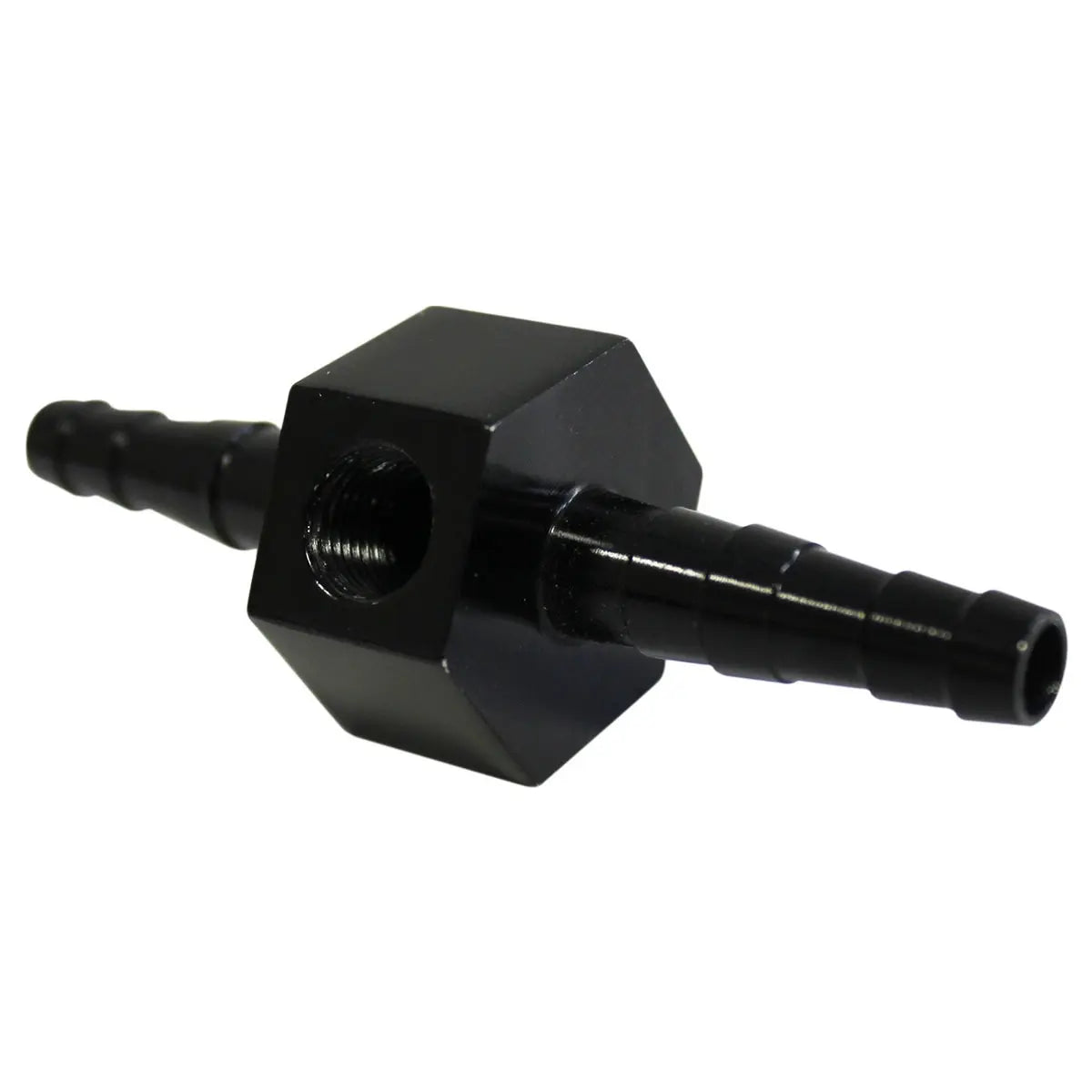 SAAS Inline Gauge Adaptor 5/16 - 3/8 Black Billet 1/8