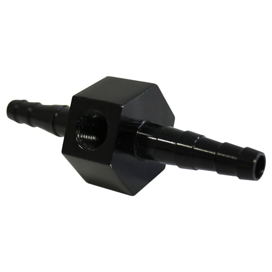 SAAS Inline Gauge Adaptor 5/16 - 3/8 Black Billet 1/8" NPT Female SGA1008 - view 1