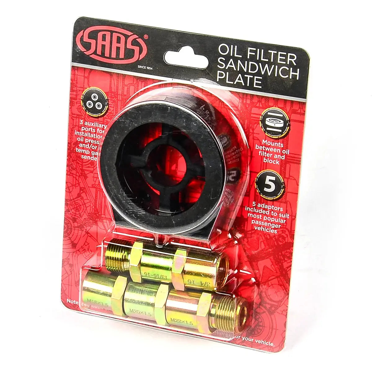 SAAS Oil Filter Sandwich Plate and Filter Bolt Kit - 5 Bolts SGAP10 - view 4