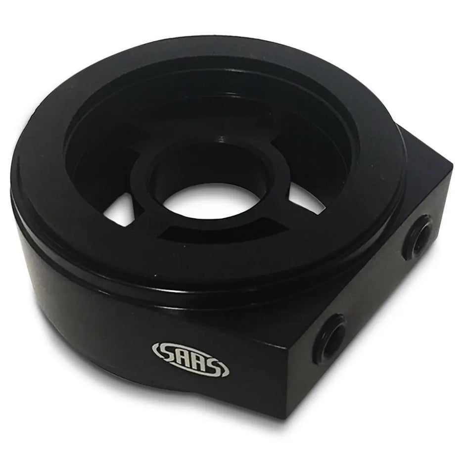 SAAS Oil Filter Sandwich Plate Billet Black SGAP1 - view 1